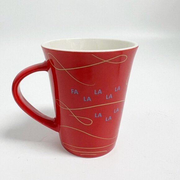 Starbucks 2020 Christmas FaLaLaLaLa Song Red Coffee Tea Mug Cup 10 oz - Picture 3 of 11